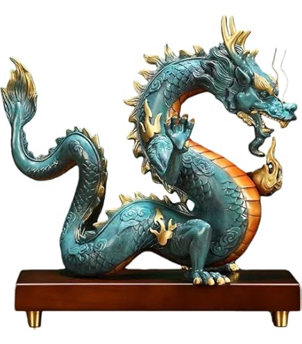 Amazon.co.jp: [AiO JAPAN] 風水 龍 ブラックドラゴン 浮遊龍 金属